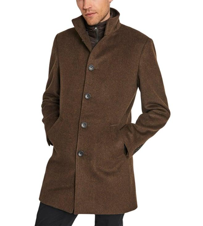 bruun & stengade brown slim fit coat