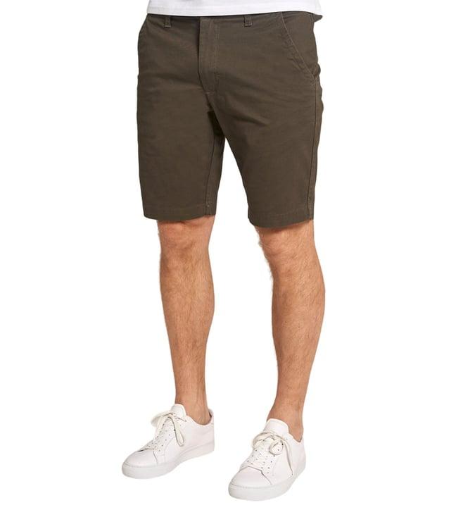 bruun & stengade green slim fit army shorts