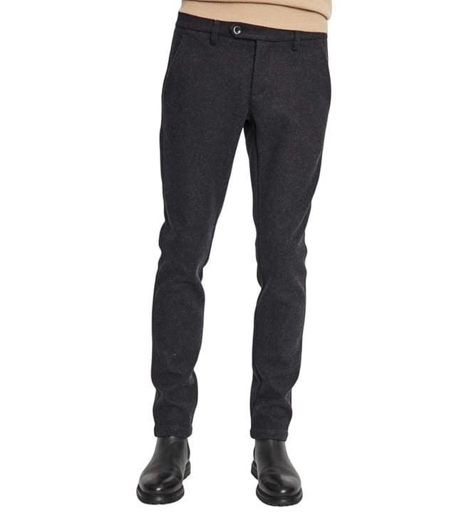 bruun & stengade grey fashion slim fit flat front trousers