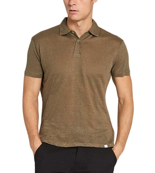 bruun & stengade khaki modern fit polo t-shirt