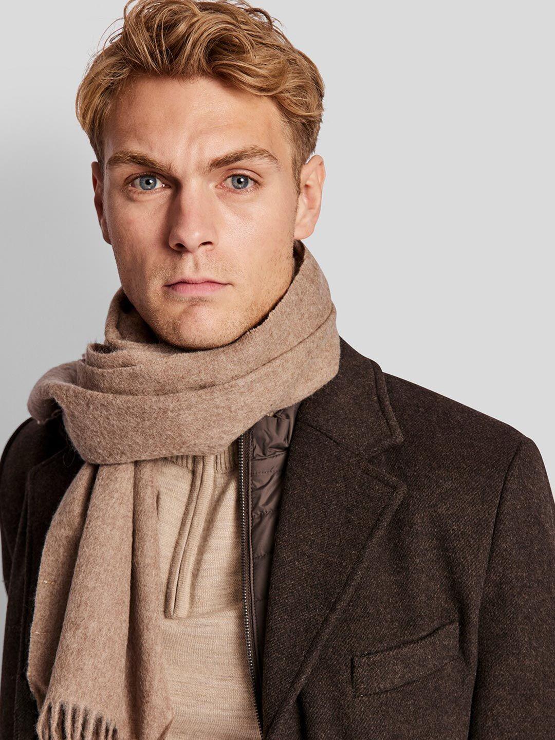 bruun & stengade men beige solid scarf