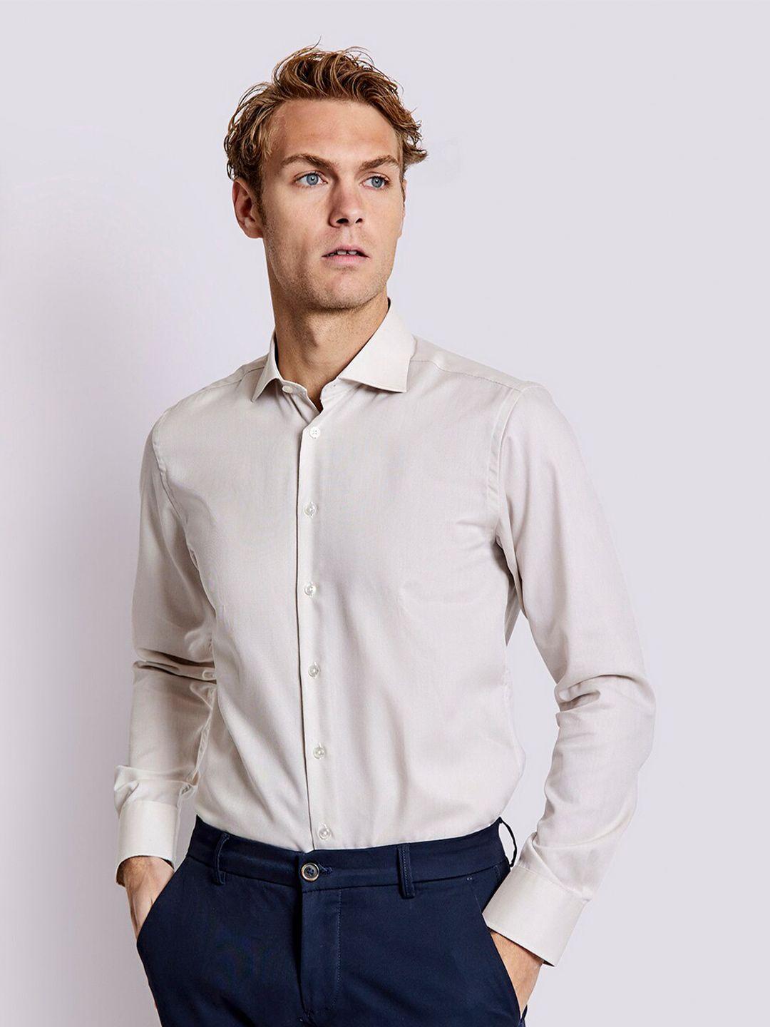 bruun & stengade men classic slim fit pure cotton formal shirt