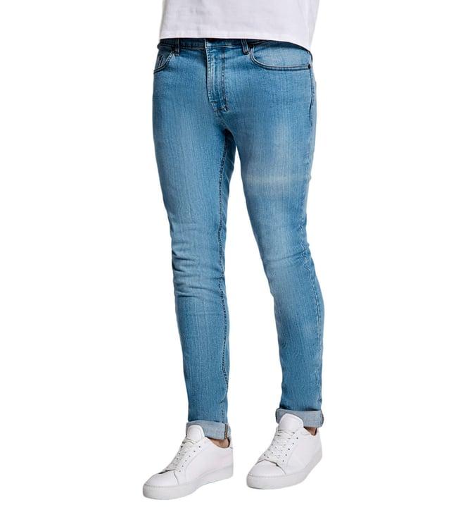 bruun & stengade slim blue mid rise jeans