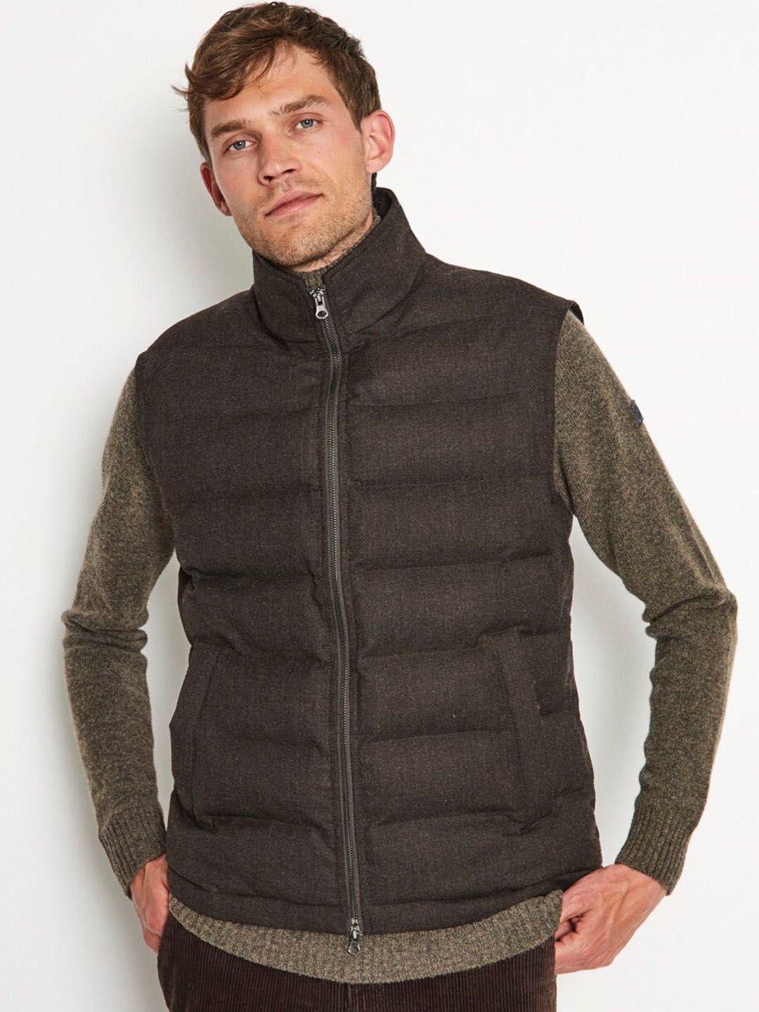 bruun & stengade stand collar sleeveless woollen puffer jacket