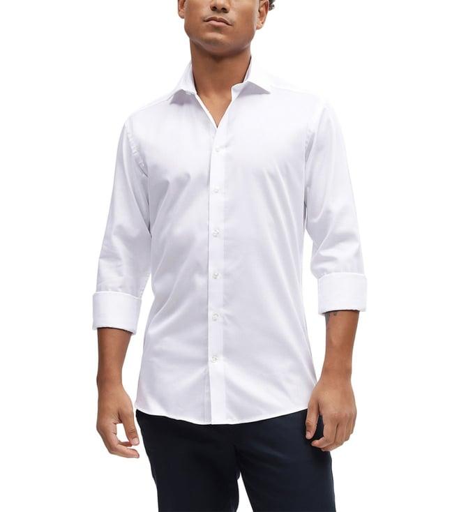 bruun & stengade white fashion slim fit shirt