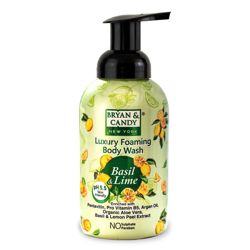 bryan & candy basil & lime luxury foaming body wash skin friendly ph 5.5 all skin types