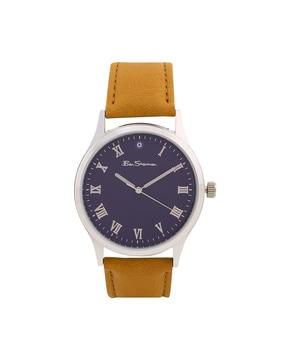 bs101ut men analogue wrist watch with leather strap