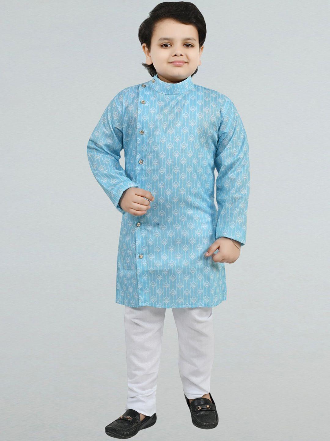 bt dezines boys floral printed angrakha kurta with pyjamas
