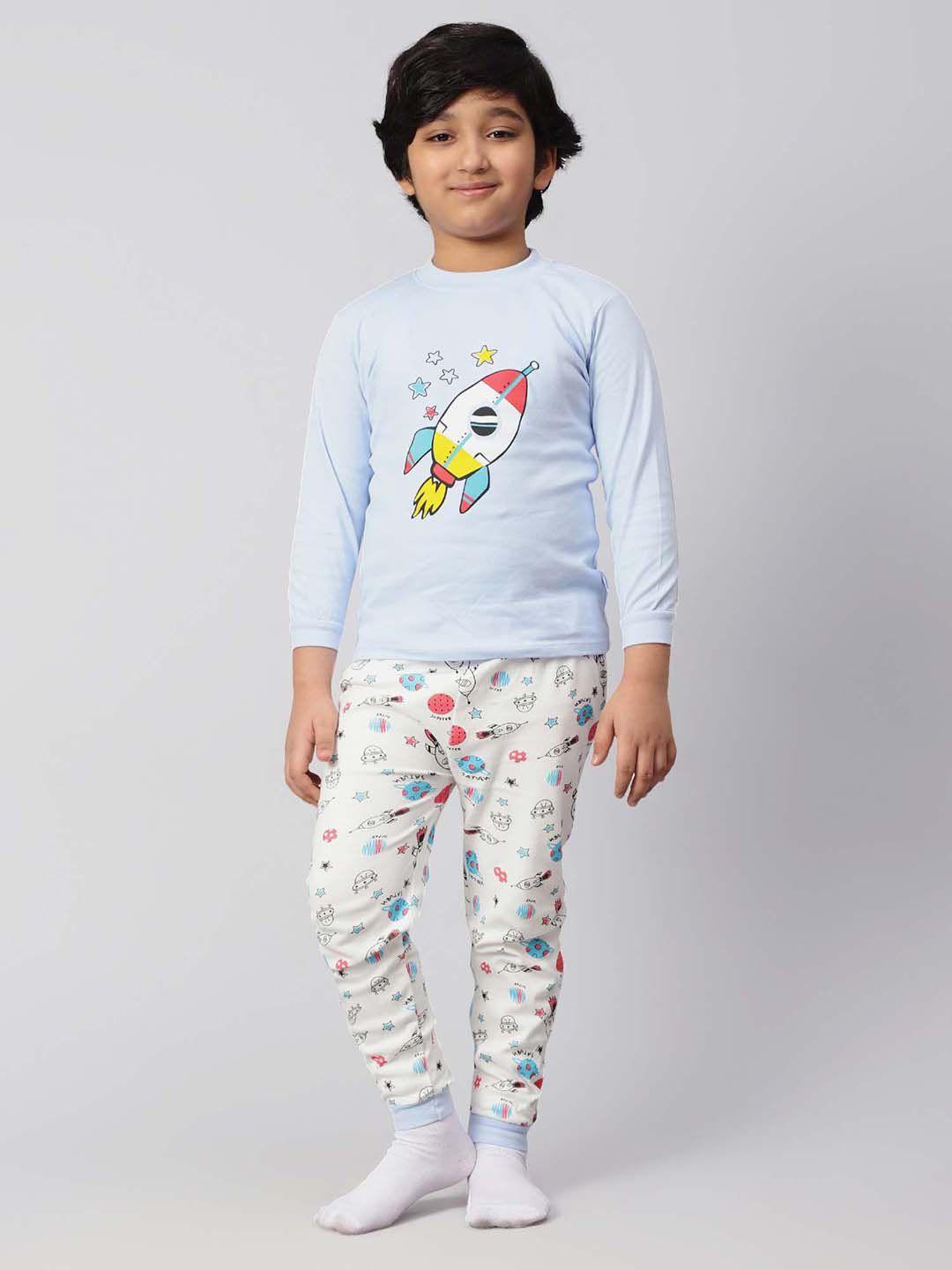 bubble berry boys printed pure cotton night suits