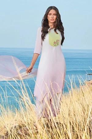 bubblegum pink asymetric kurta