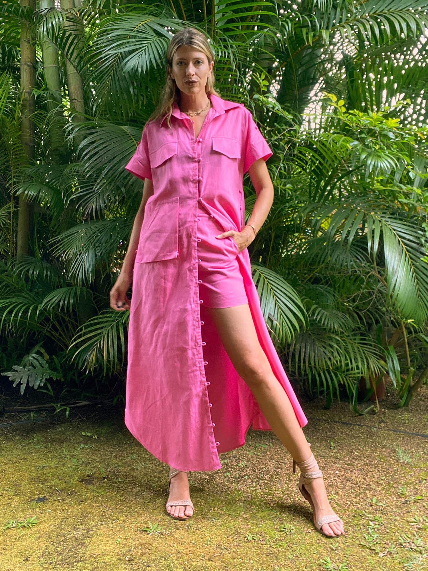 bubblegum pink long shirt