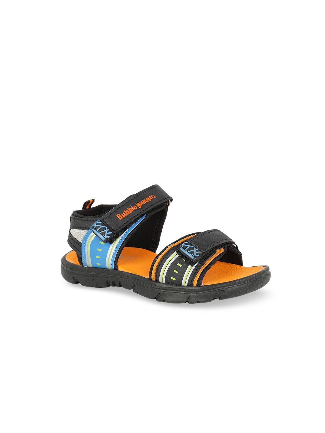 bubblegummers boys blue & orange solid sports sandals