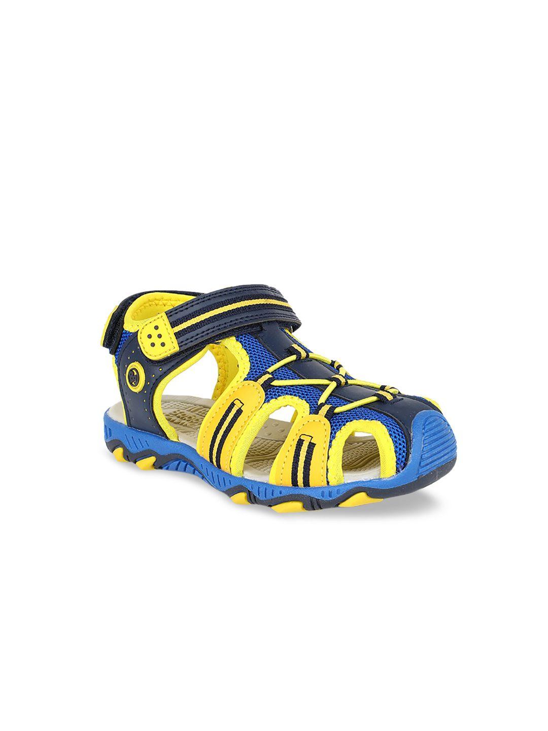bubblegummers boys blue & yellow fisherman sandals
