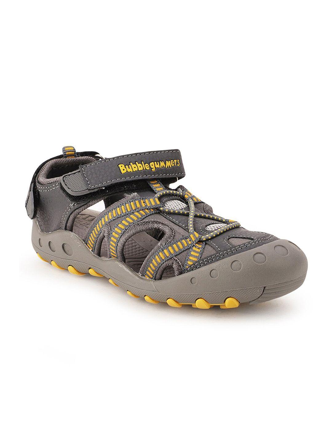 bubblegummers boys grey & yellow shoe-style sandals
