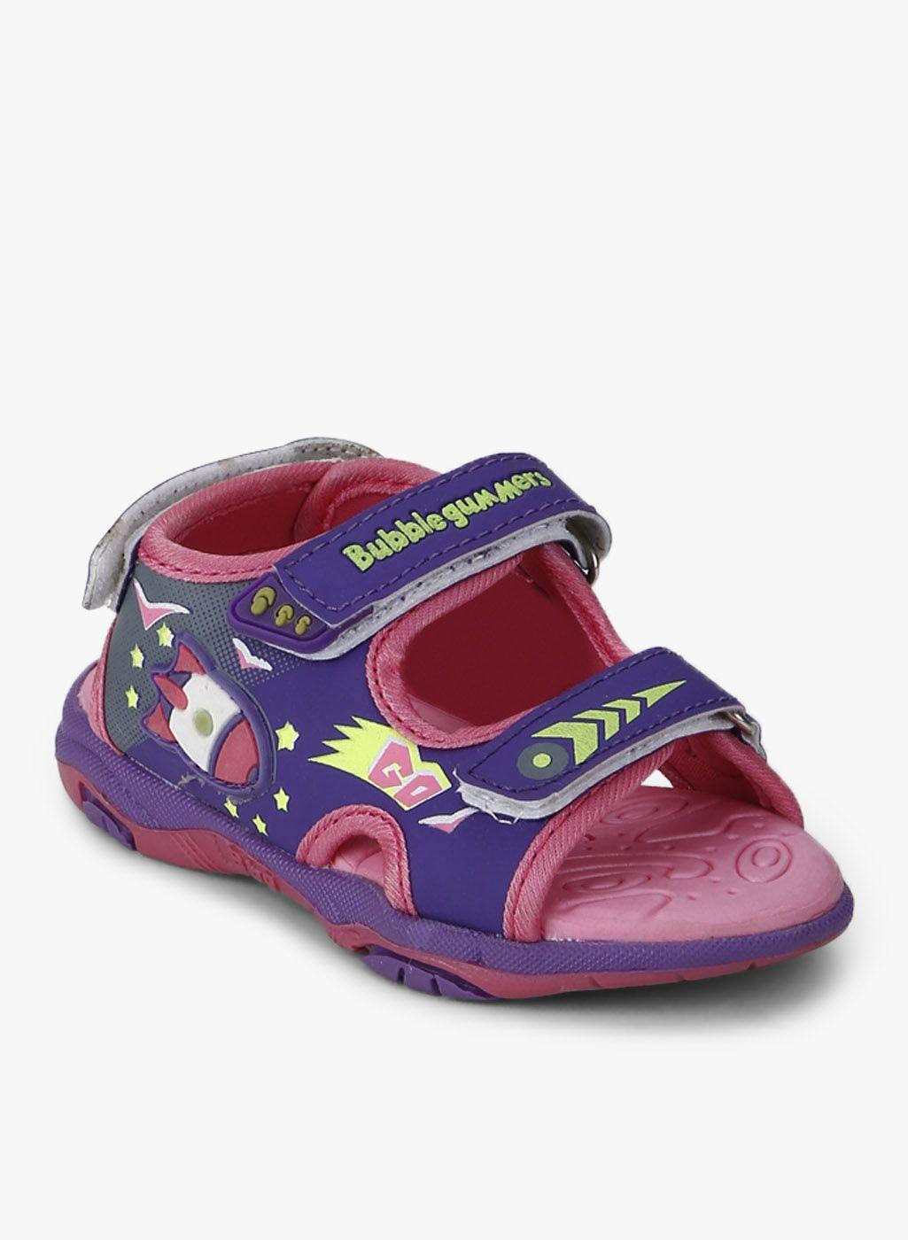 bubblegummers boys purple printed sports sandals