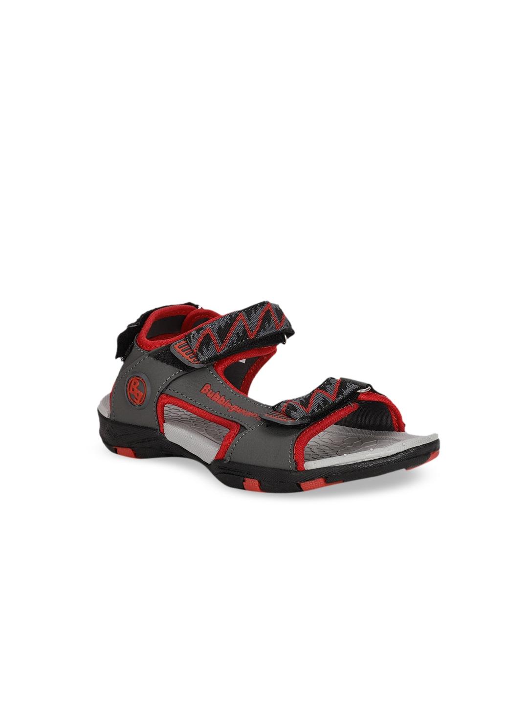 bubblegummers boys red & grey sports sandals