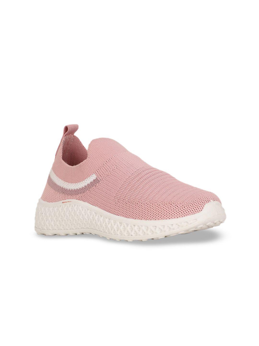 bubblegummers girls pink woven design slip-on sneakers