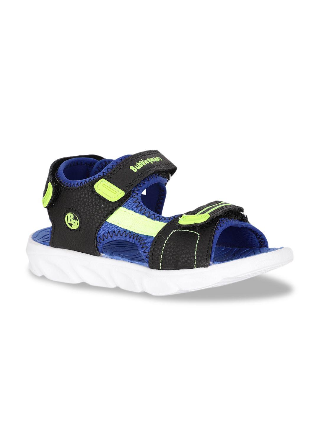 bubblegummers boys blue & black sports sandals