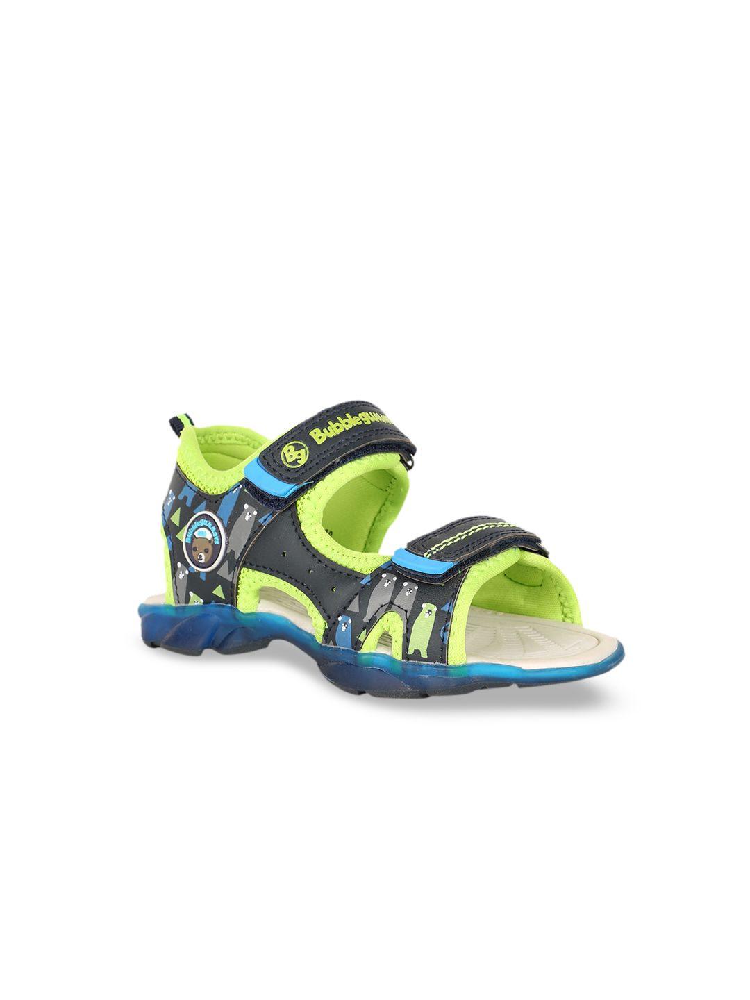 bubblegummers boys blue & green comfort sandals