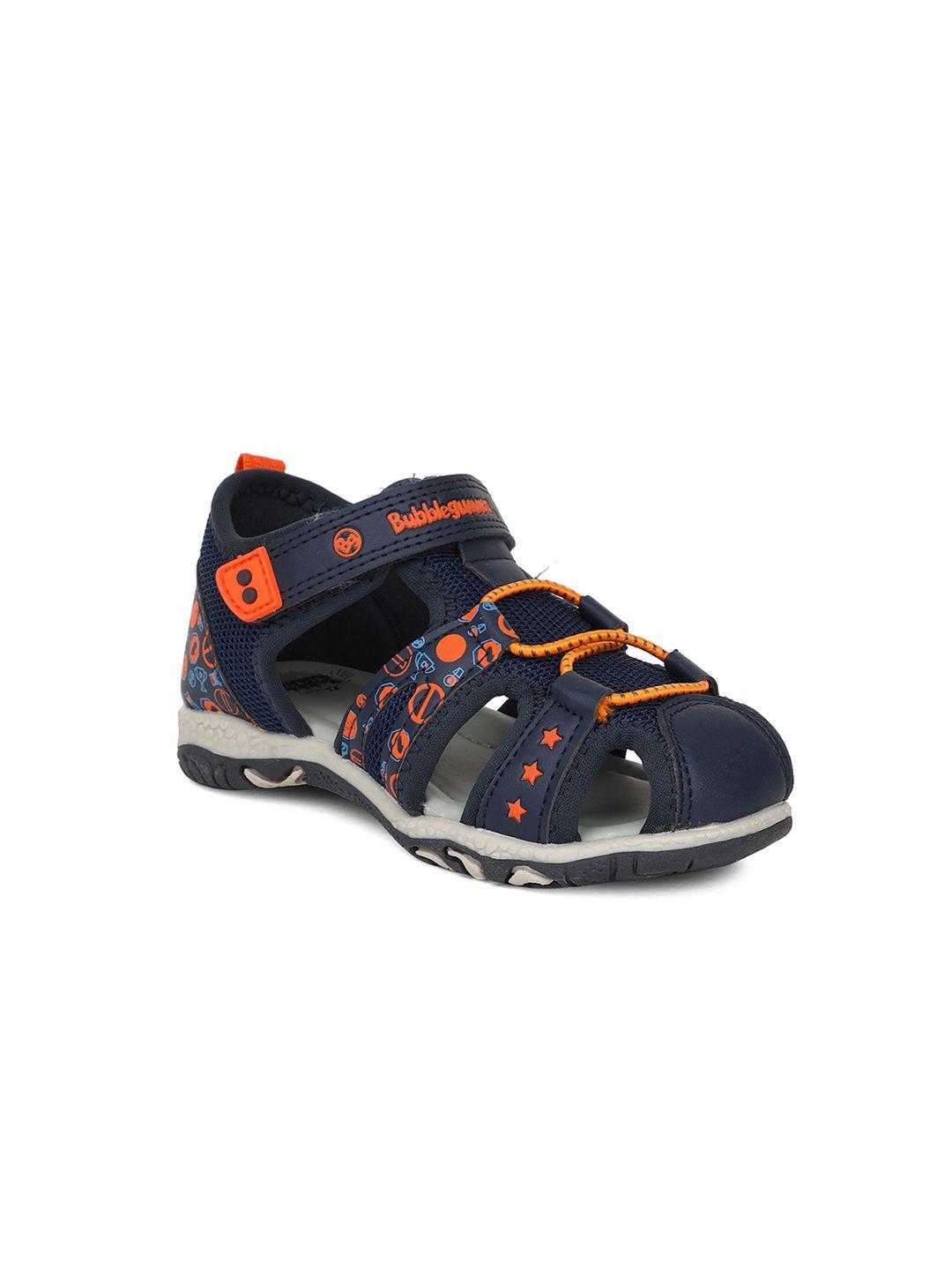bubblegummers boys blue & orange comfort sandals