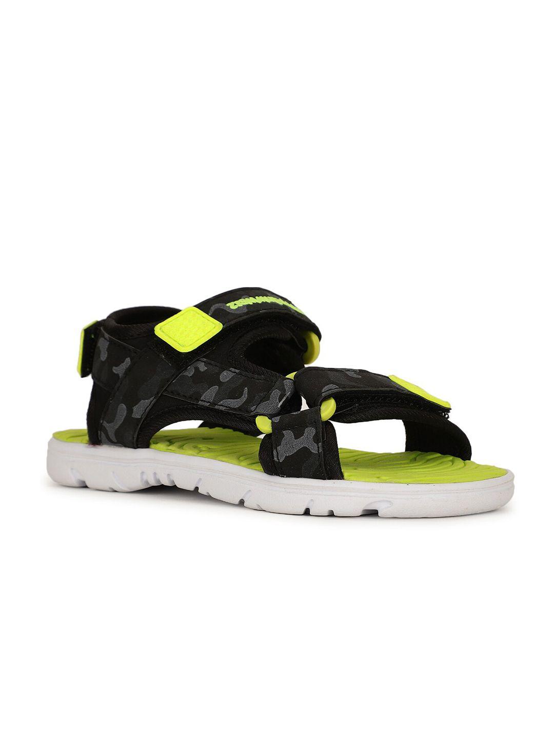 bubblegummers boys green & black sports sandals