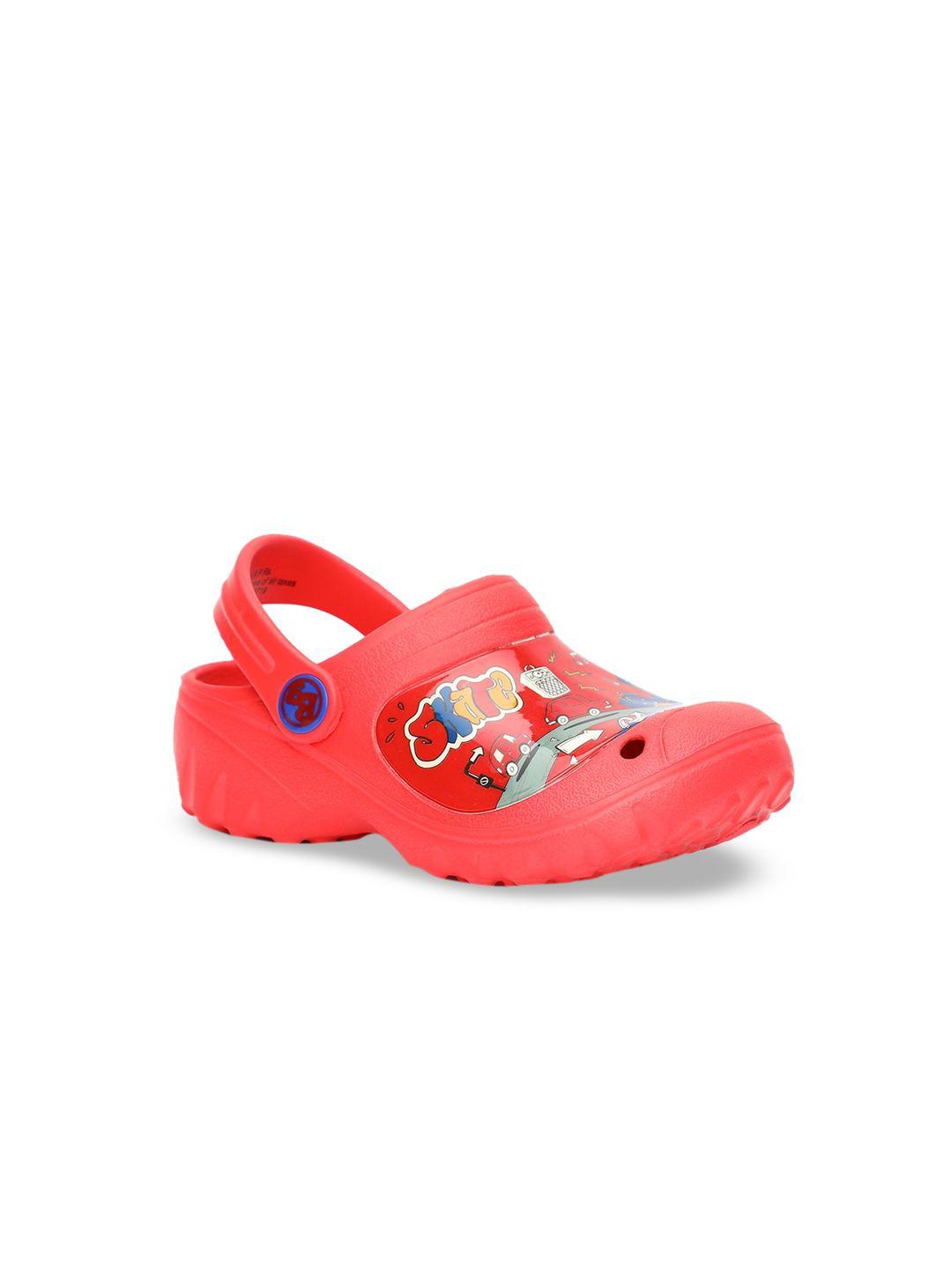 bubblegummers boys red & blue printed clogs