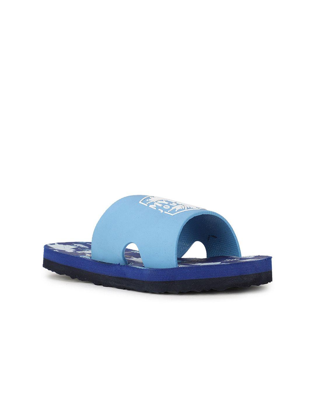 bubblegummers girls blue & white printed sliders