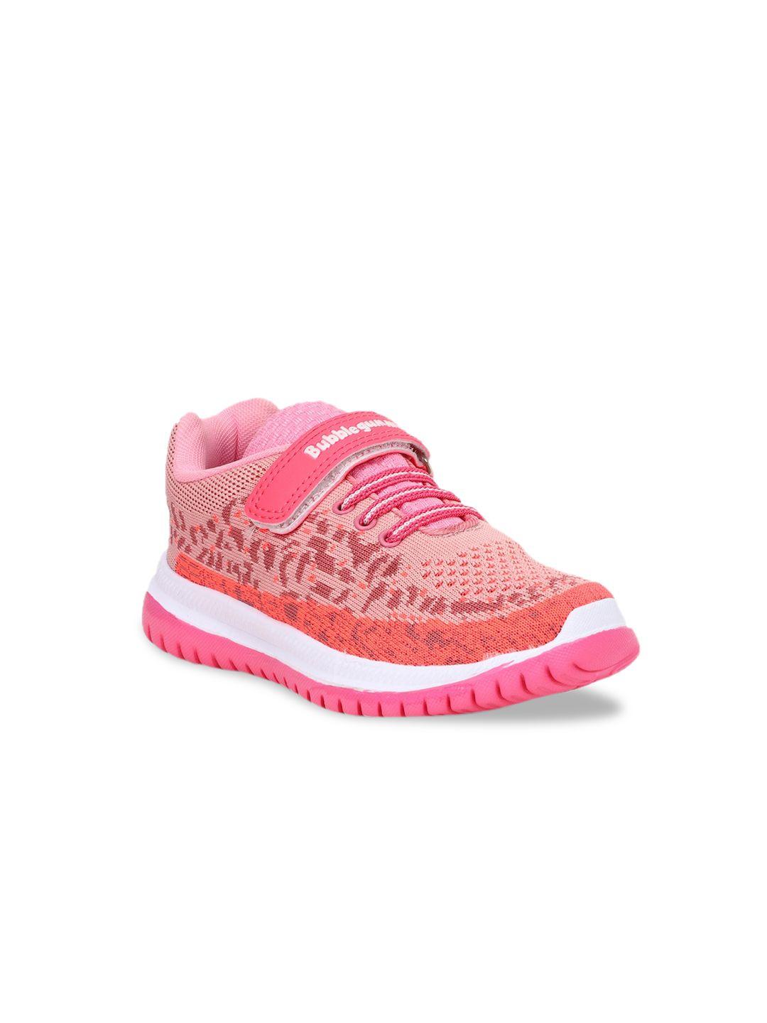 bubblegummers girls pink & red woven design sneakers