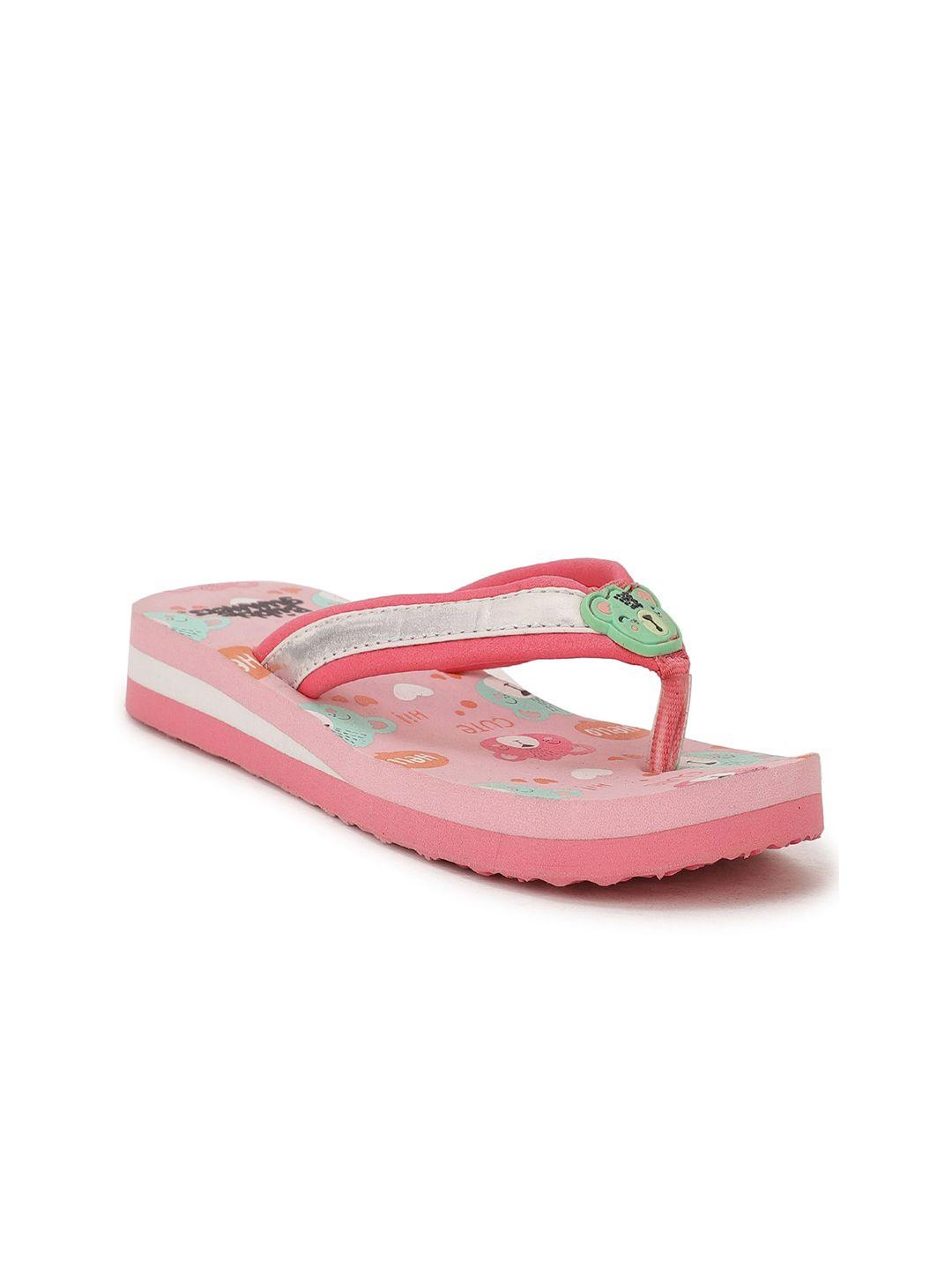 bubblegummers girls pink & white printed room slippers