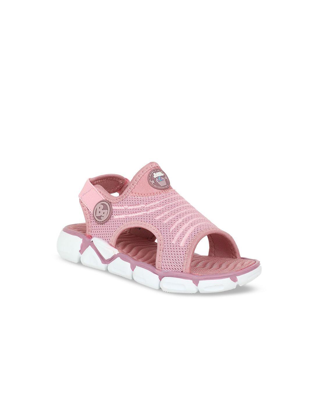 bubblegummers girls pink open toe flats