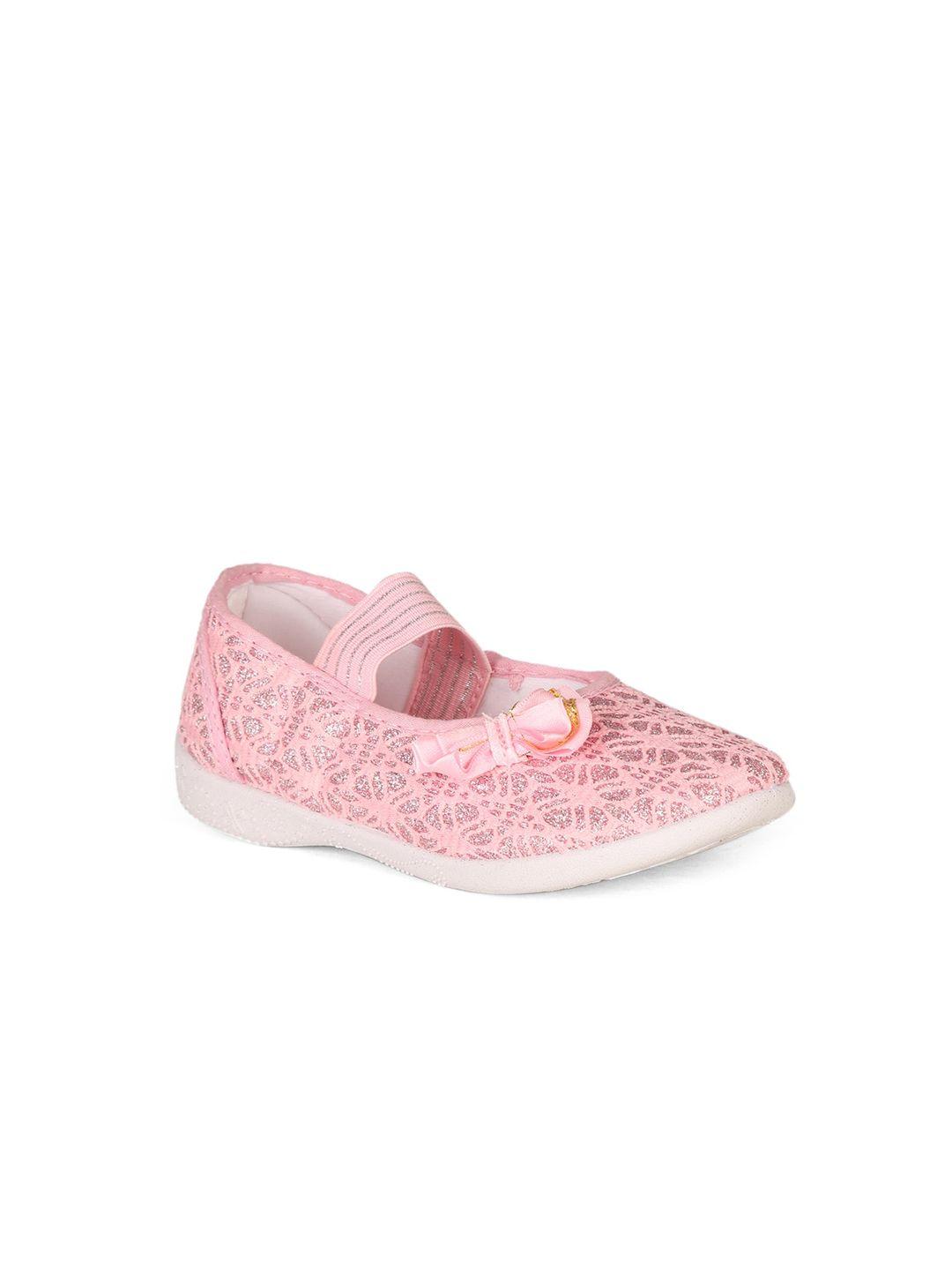 bubblegummers girls pink textured ballerinas with laser cuts flats