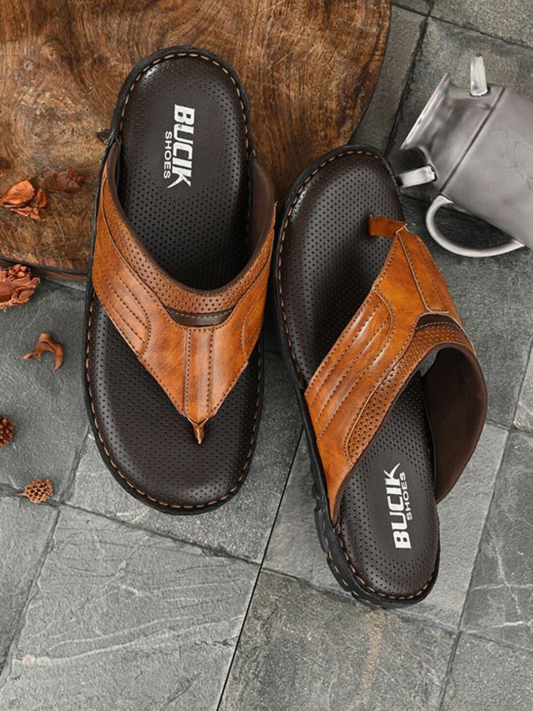 bucik men tan & brown comfort sandals