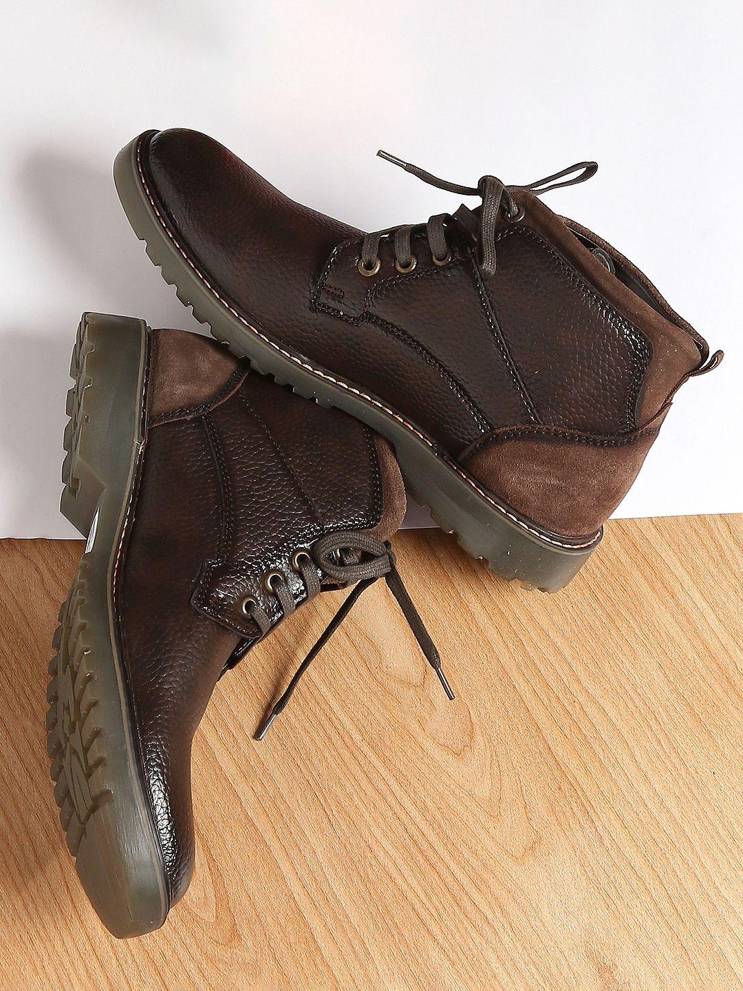 buckaroo men brown vegan leather boots