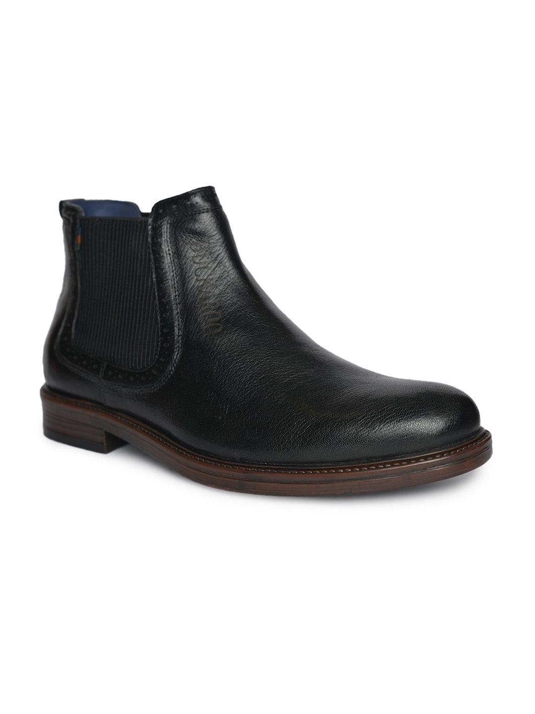 buckaroo men mid top leather chelsea boots