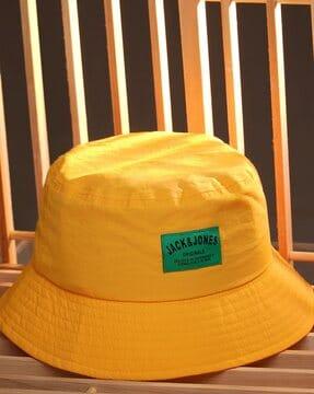 bucket hat with brand patch