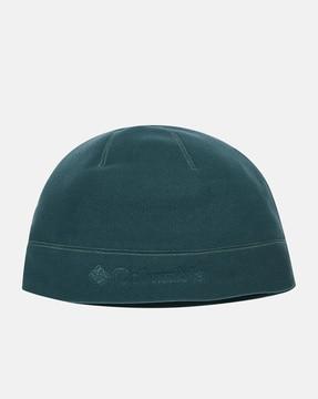 bucket hat with text embossed
