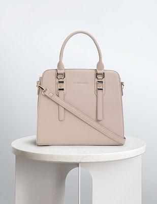 buckle detail structured handbag