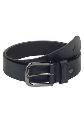 buckle closure mens leather casual belt - blue