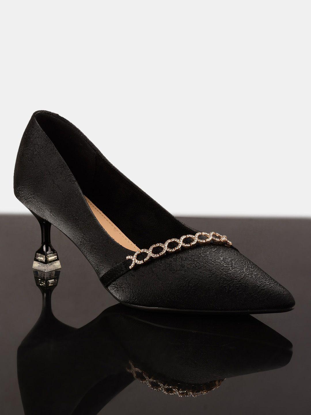 buckleup black block pumps