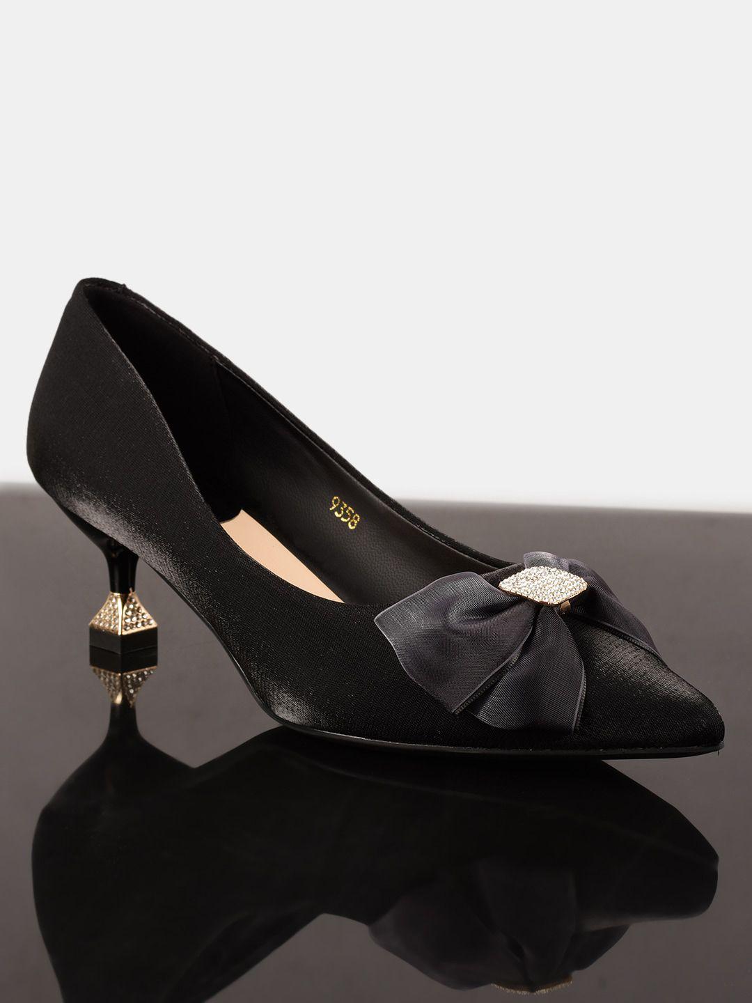 buckleup black wedge pumps with tassels