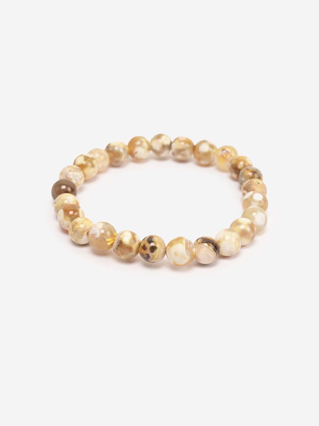 buckleup fire agate round bead elasticated slip-on bracelet