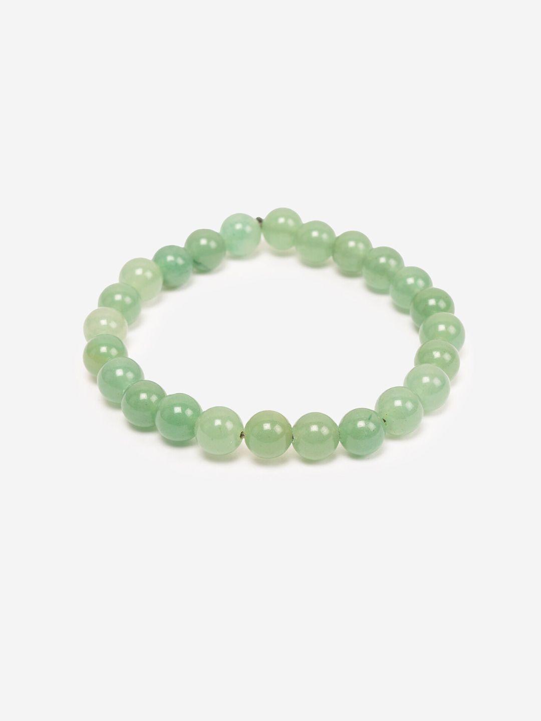 buckleup jade round bead elasticated slip-on bracelet