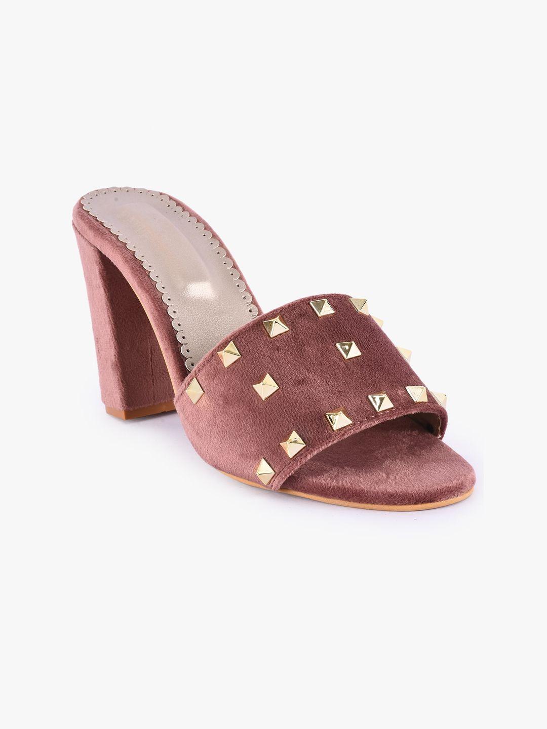 buckleup maroon block mules