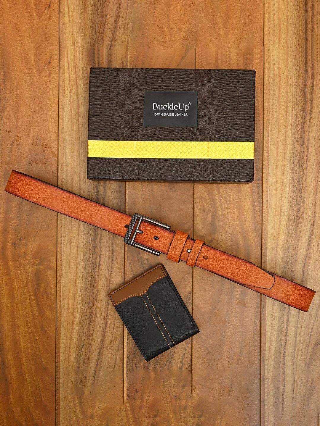 buckleup men belt & wallet accessory gift set