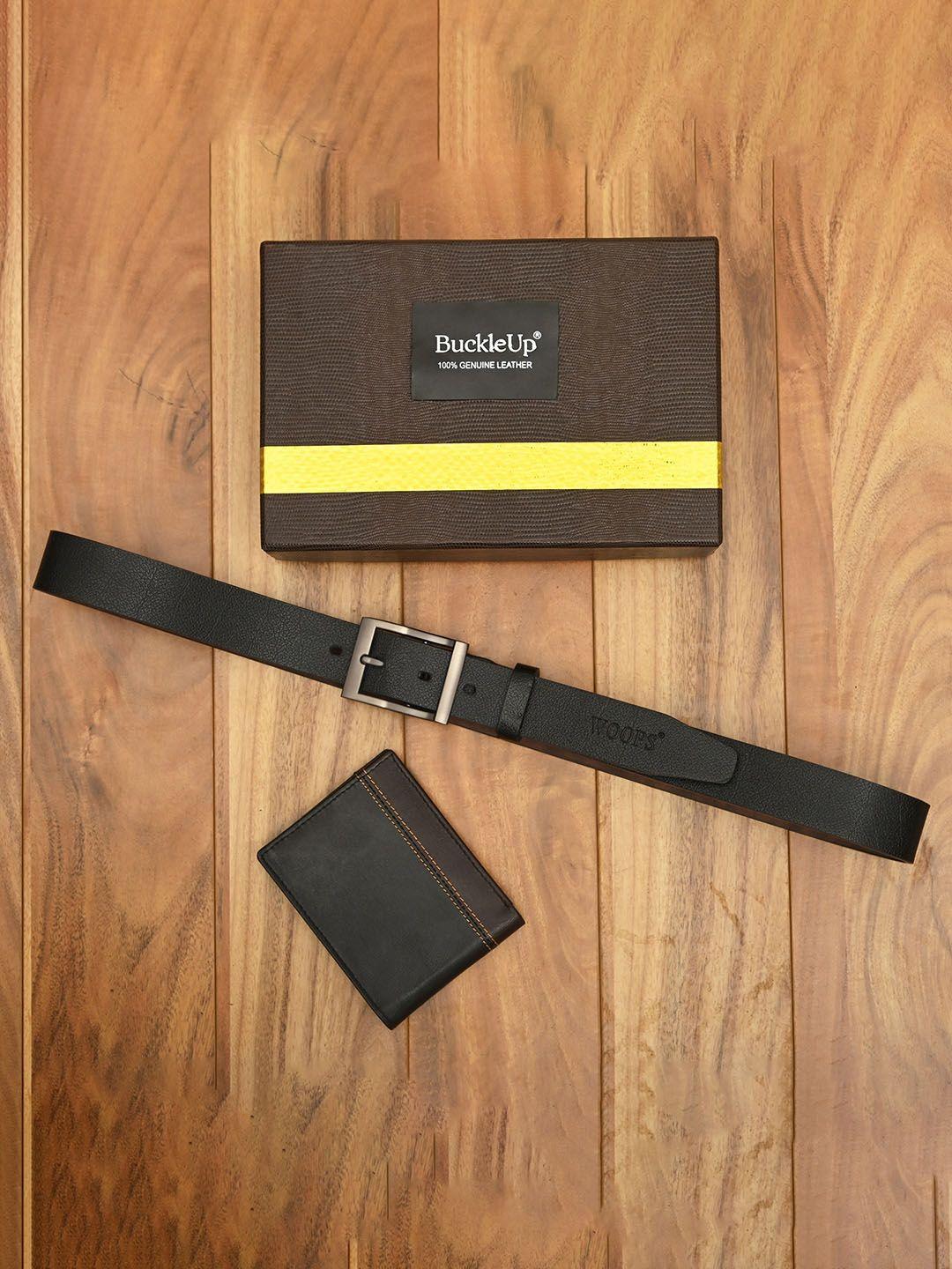 buckleup men belt & wallet accessory gift set