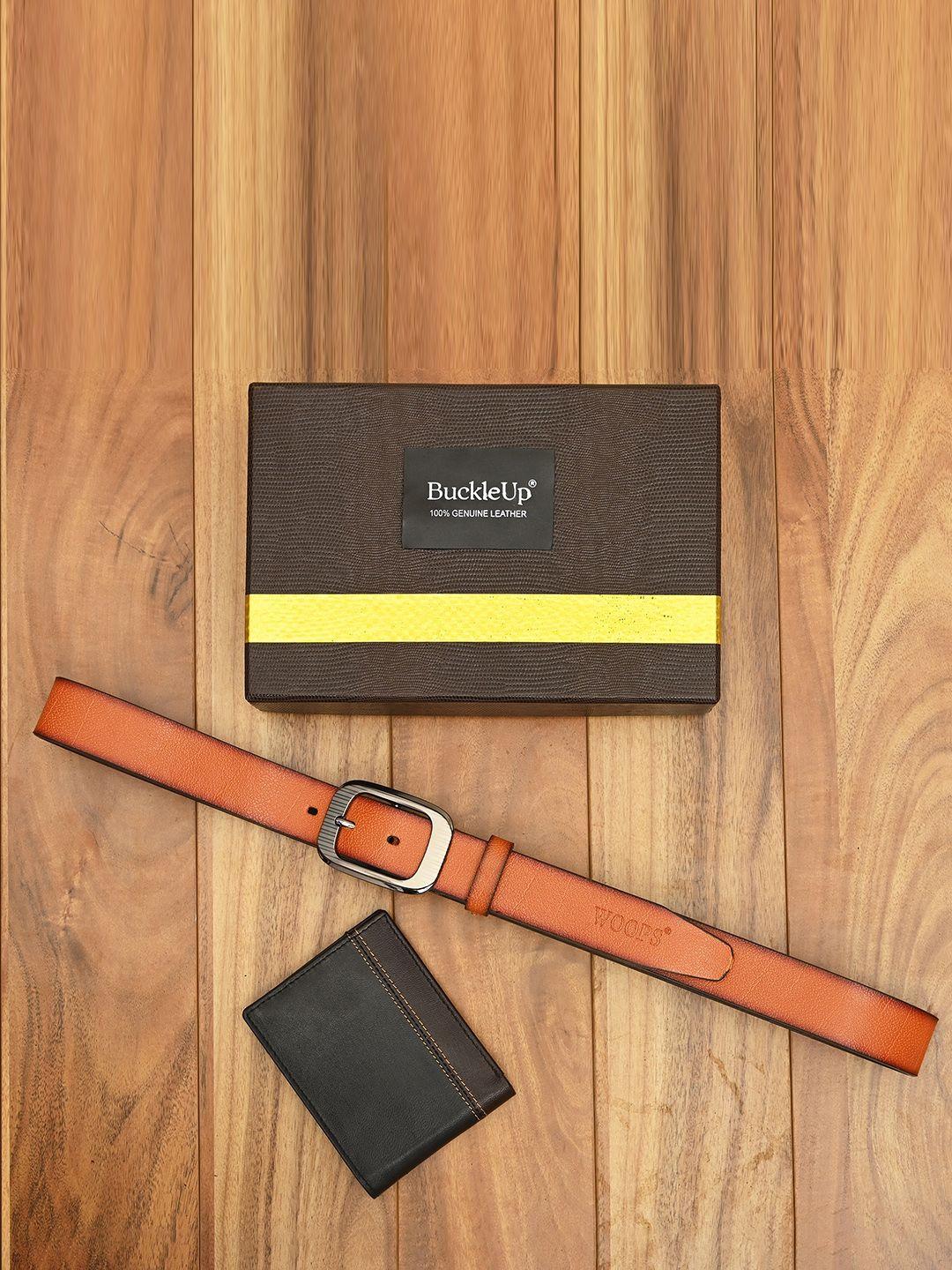 buckleup men belt & wallet accessory gift set