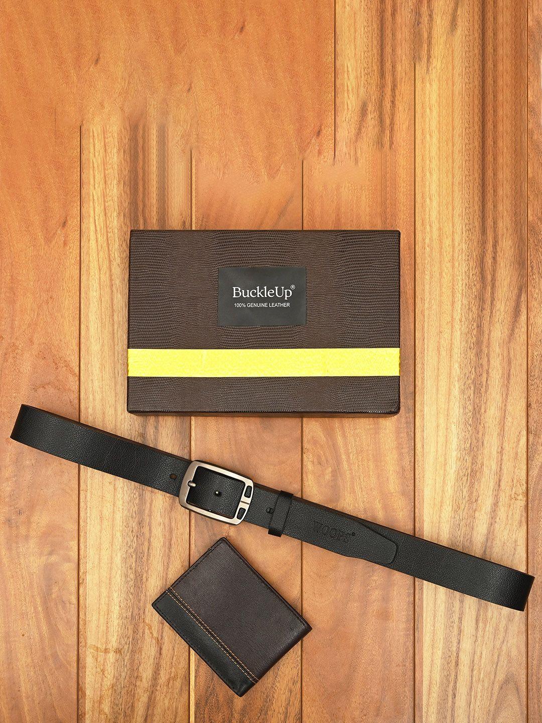 buckleup men belt & wallet accessory gift set