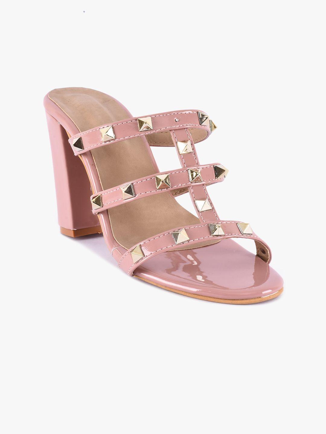 buckleup pink block sandals