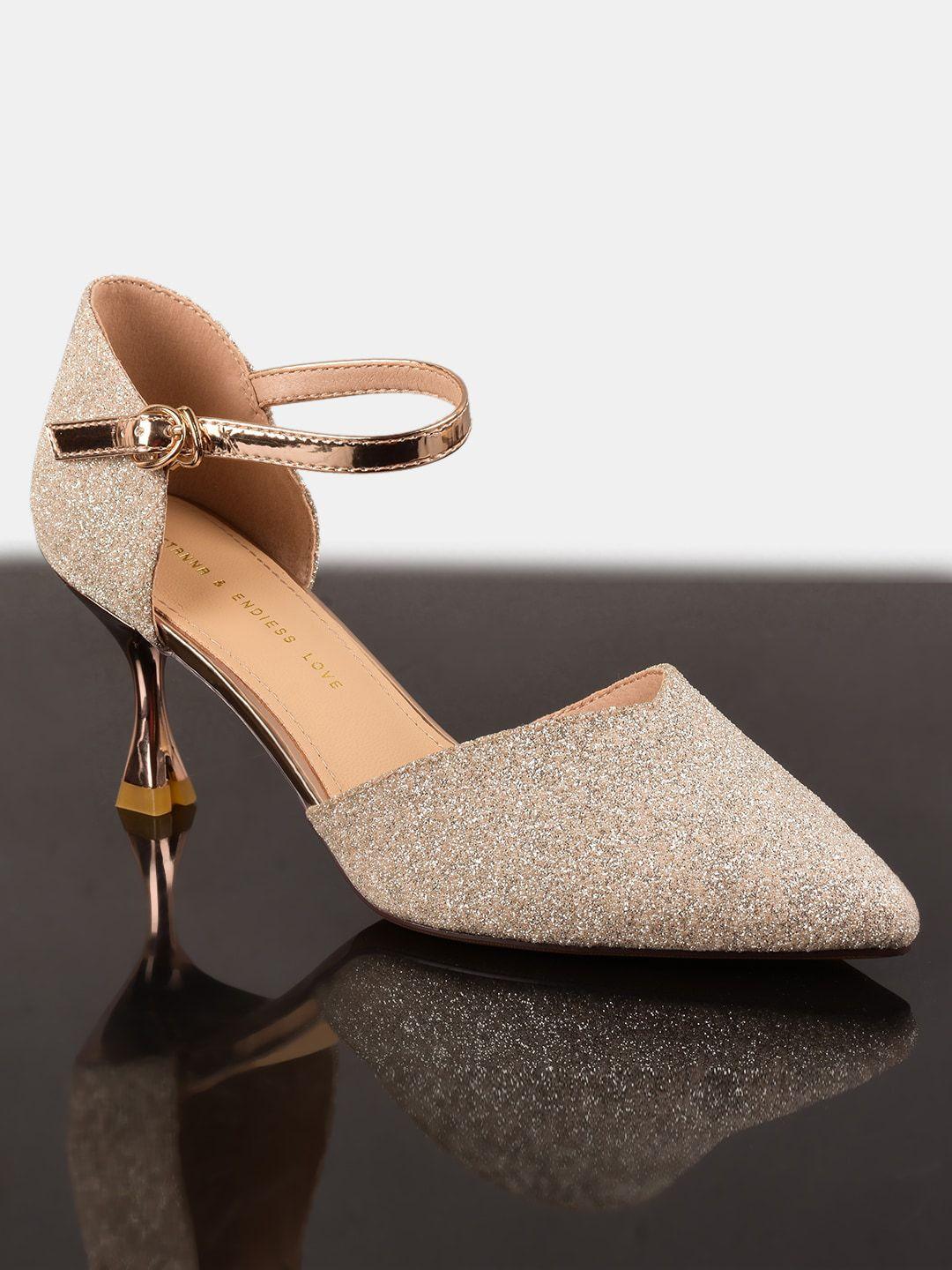 buckleup pointed toe embellished kitten pumps