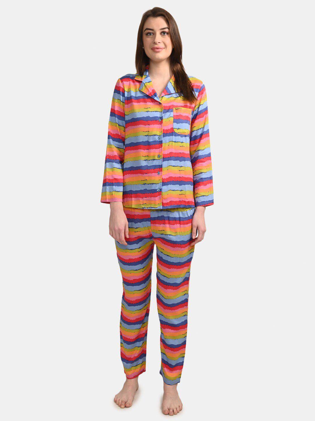 buckleup striped night suit